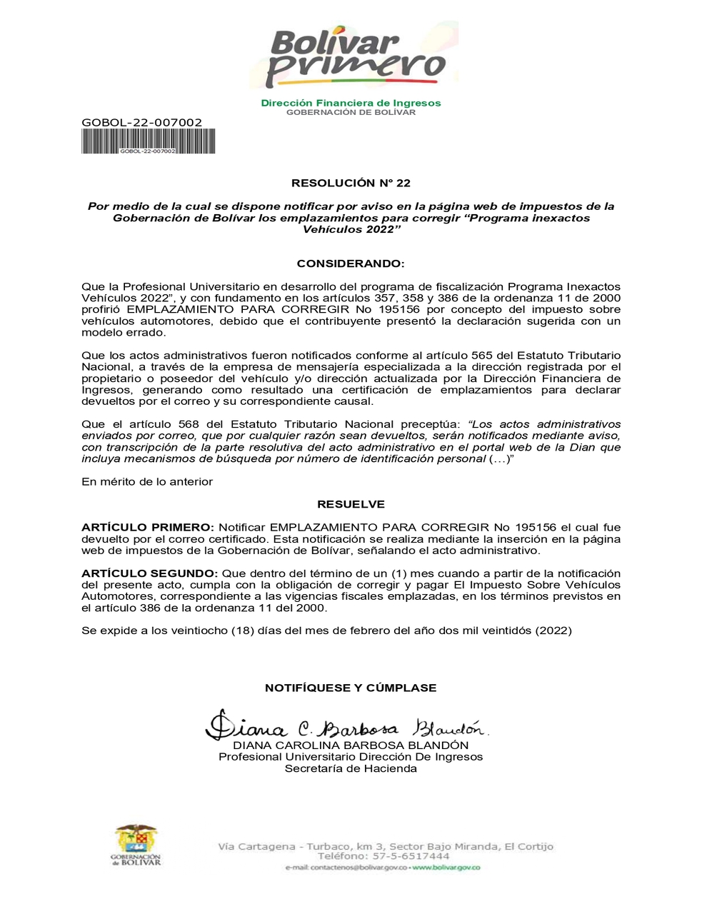 Notificacion web